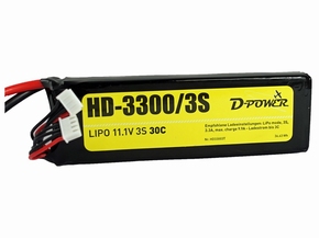 D-Power HD-3300 3S Lipo (11,1V) 30C - mit DEAN T Stecker