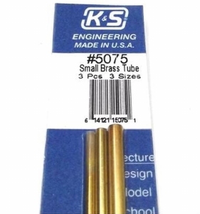 K&S 5075 Brass Bendable Tube 3/32", 5/32" 1/8"x 12" (3stuks)