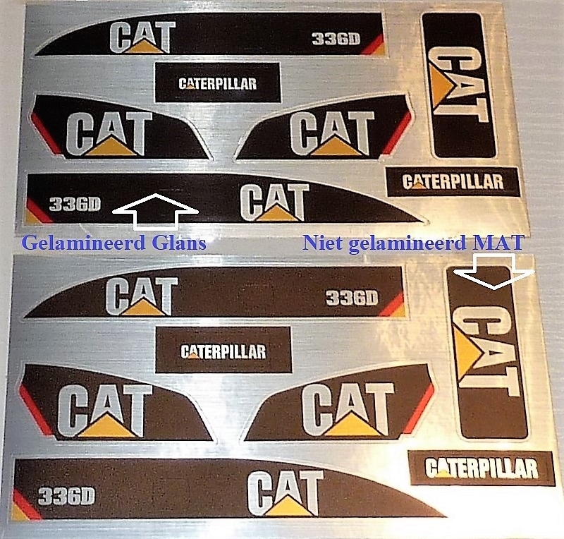 CAT 336D Sticker ALU geborsteld MAT Huina 1580 Excavator