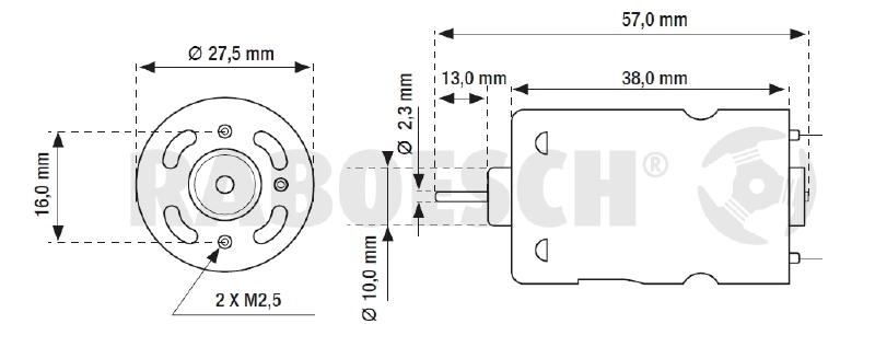 Raboesch 109-40  Bow Thruster Motor Bleu RM 400 -6V