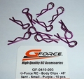 GF-0410-003- Body Clips - 45° Bent - Small - Purple - 10 pcs Envelop